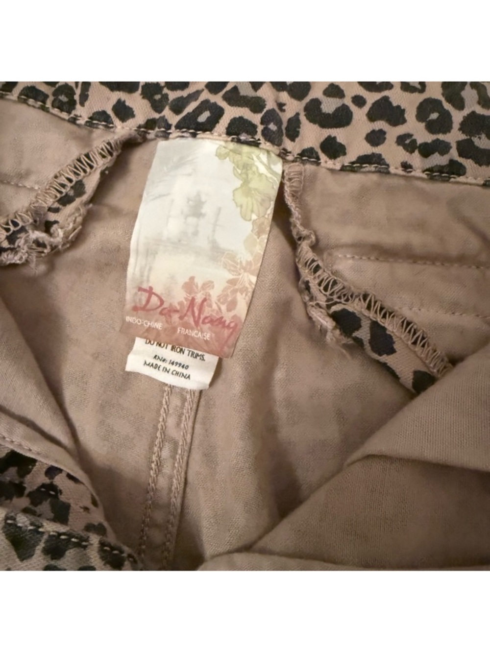 Da-Nang Leopard Print Cargo Pants in Beige and Black - Picture 2 of 10